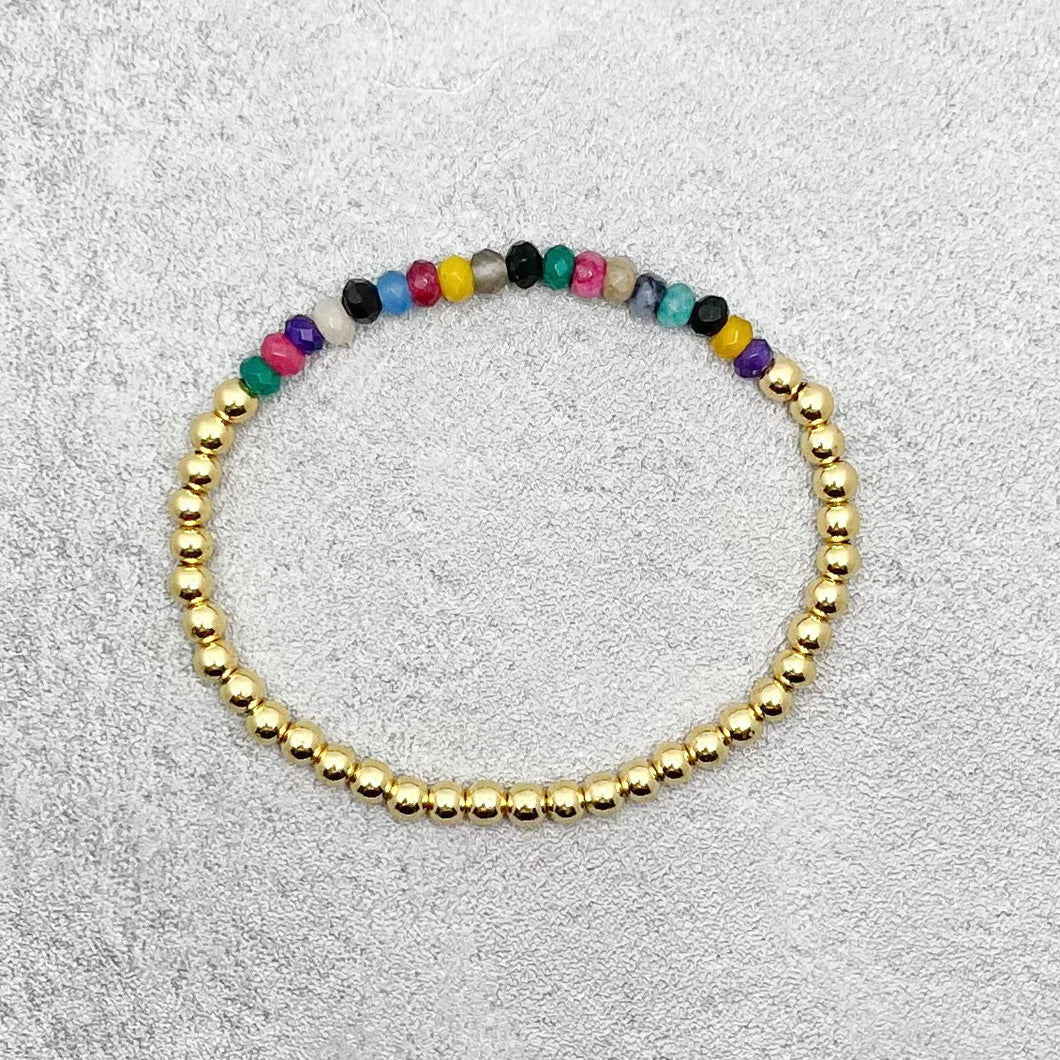 Mila Bracelet with Multi Jade - Dark